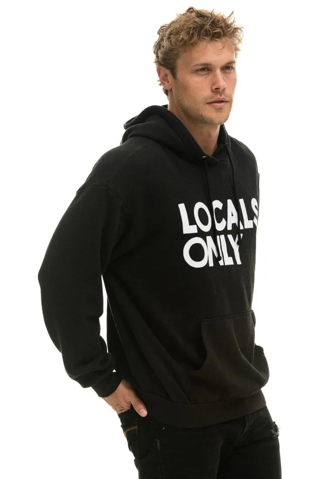 WomenMen Tops Aviator Nation LOCALS ONLY RELAXED PULLOVER HOODIE 8211 BLACK WomenMen Tops Aviator Nation LOCALS ONLY RELAXED PULLOVER HOODIE 8211 BLACK