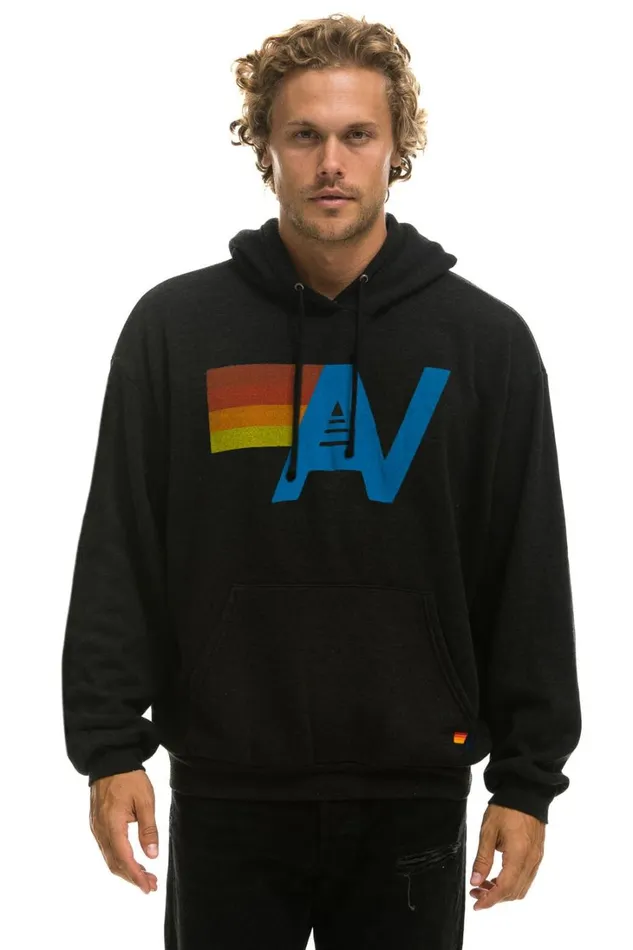 WomenMen Tops Aviator Nation LOGO PULLOVER RELAXED HOODIE 8211 BLACK WomenMen Tops Aviator Nation LOGO PULLOVER RELAXED HOODIE 8211 BLACK