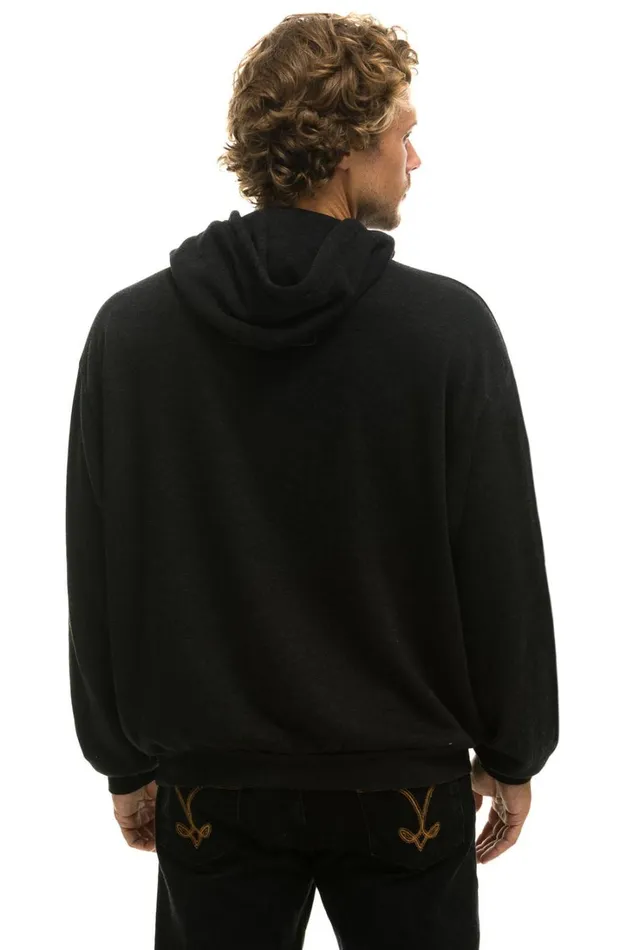 WomenMen Tops Aviator Nation LOGO PULLOVER RELAXED HOODIE 8211 BLACK WomenMen Tops Aviator Nation LOGO PULLOVER RELAXED HOODIE 8211 BLACK