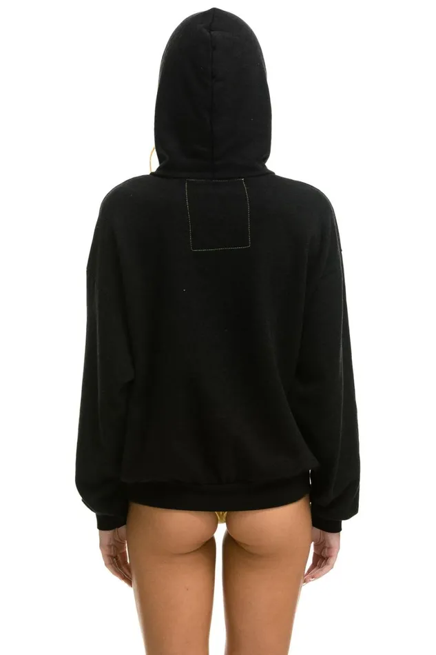 WomenMen Tops Aviator Nation LOGO PULLOVER RELAXED HOODIE 8211 BLACK WomenMen Tops Aviator Nation LOGO PULLOVER RELAXED HOODIE 8211 BLACK