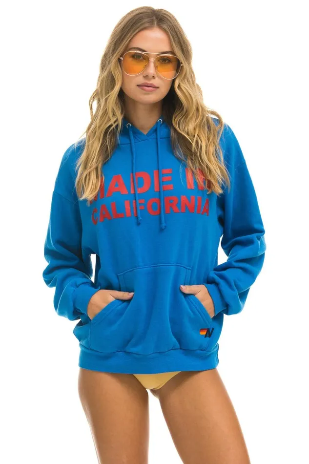 WomenMen Tops Aviator Nation MADE IN CALIFORNIA RELAXED PULLOVER HOODIE 8211 OCEAN WomenMen Tops Aviator Nation MADE IN CALIFORNIA RELAXED PULLOVER HOODIE 8211 OCEAN