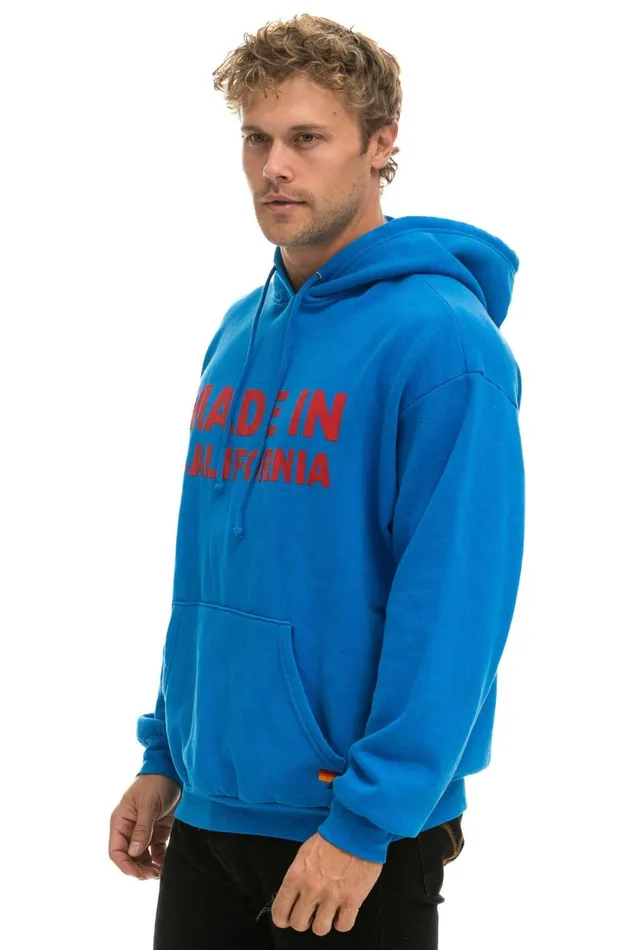 WomenMen Tops Aviator Nation MADE IN CALIFORNIA RELAXED PULLOVER HOODIE 8211 OCEAN WomenMen Tops Aviator Nation MADE IN CALIFORNIA RELAXED PULLOVER HOODIE 8211 OCEAN