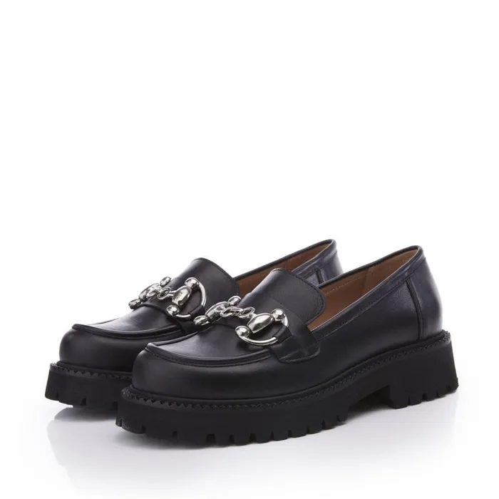 Women Moda In Pelle Brogues And Loafers Bsoleful BKeegan Black Leather