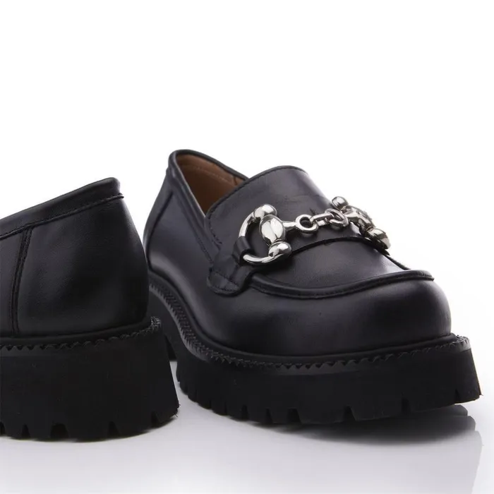 Women Moda In Pelle Brogues And Loafers Bsoleful BKeegan Black Leather
