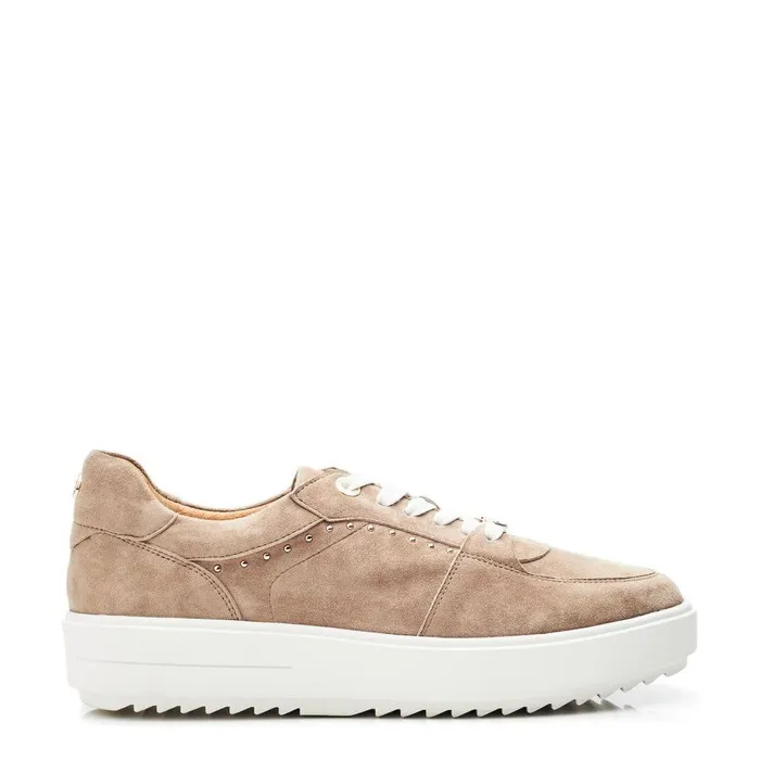 Women Moda In Pelle Casual Trainers Bastia Taupe Suede