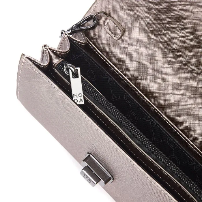 Women Moda In Pelle Crossbody Bags Boston Bag Pewter Porvair Women Moda In Pelle Crossbody Bags Boston Bag Pewter Porvair
