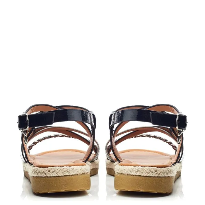 Women Moda In Pelle Flat Sandals Nanccey Black Porvair Women Moda In Pelle Flat Sandals Nanccey Black Porvair
