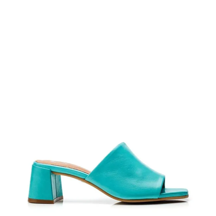 Women Moda In Pelle Heeled Sandals Mikia Turquoise Leather