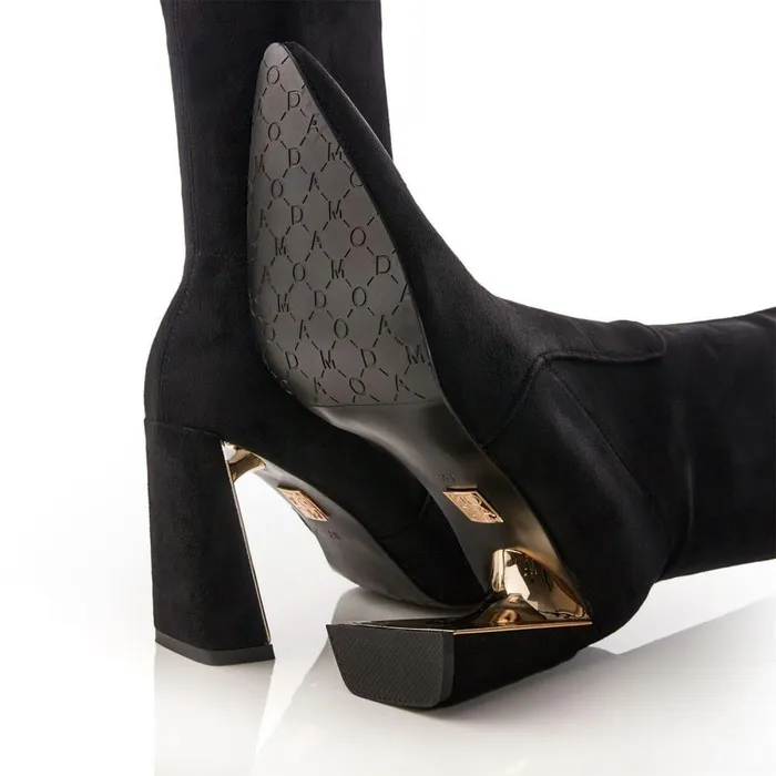 Women Moda In Pelle Knee High Boots Tamika Black Alcantara Women Moda In Pelle Knee High Boots Tamika Black Alcantara