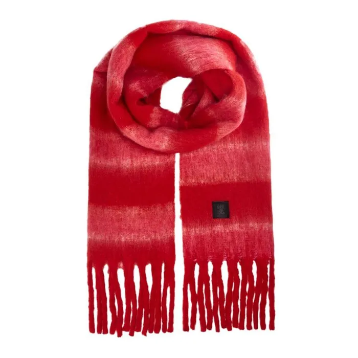 Women Moda In Pelle Scarves Zelenascarf Red Textile