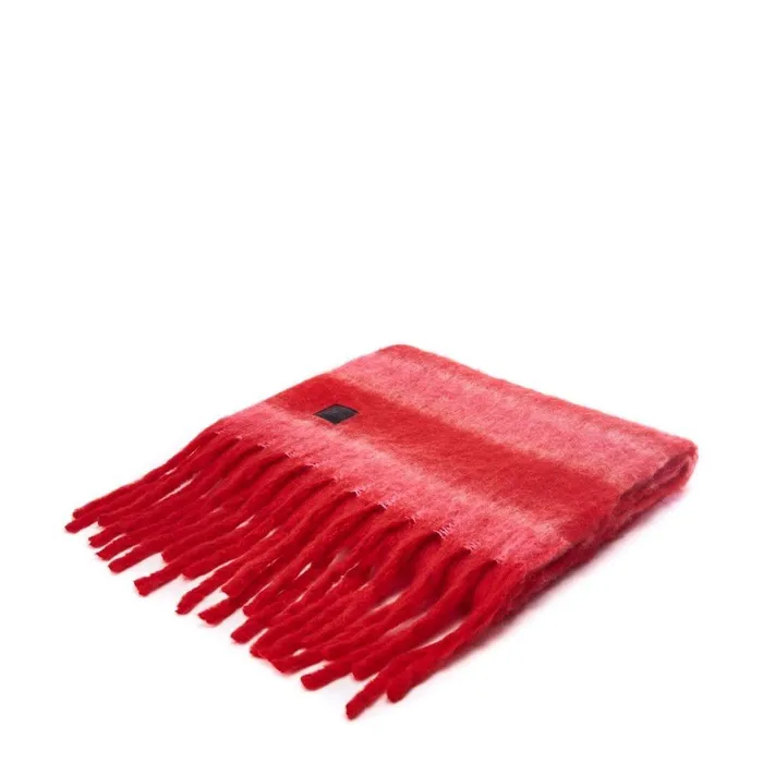 Women Moda In Pelle Scarves Zelenascarf Red Textile