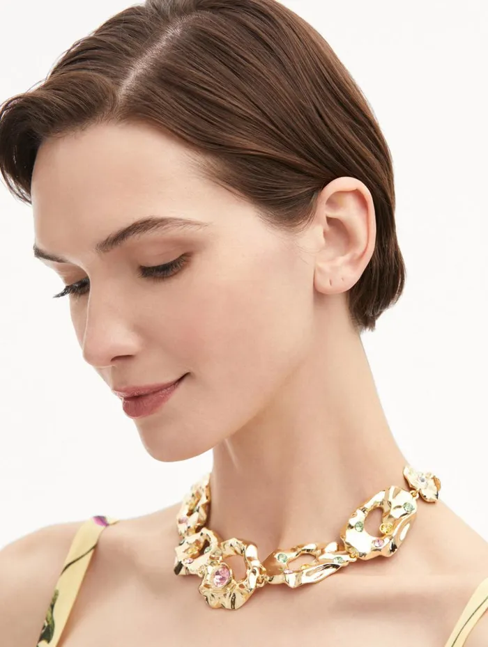 Women Necklaces Oscar De La Renta Textured Metal ChainLink Necklace Multi Women Necklaces Oscar De La Renta Textured Metal ChainLink Necklace Multi