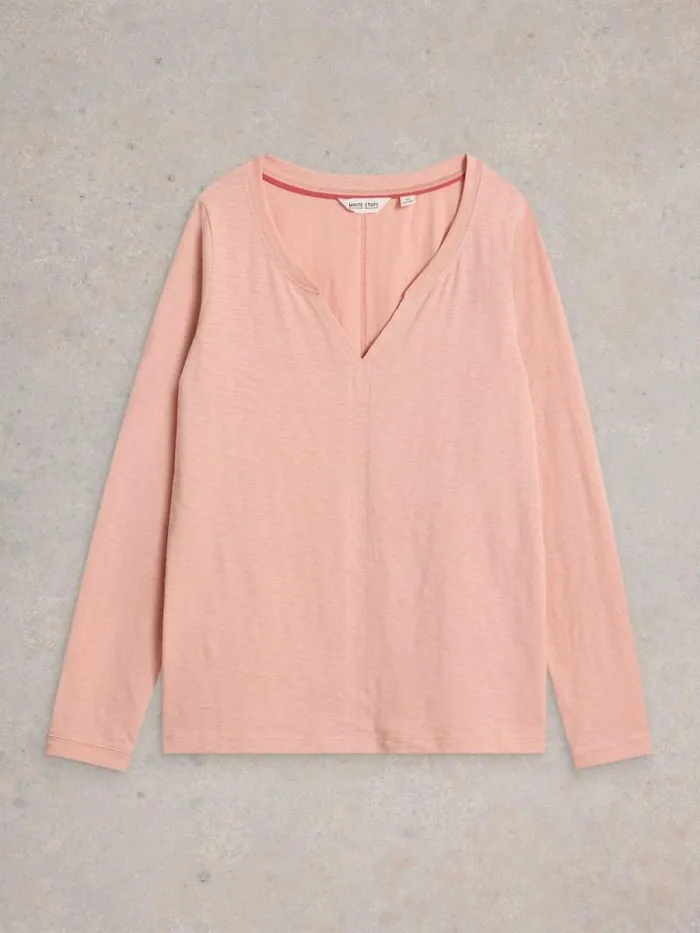 Women NELLY NECK TEE Dusty Pink White Stuff Tops and Tees