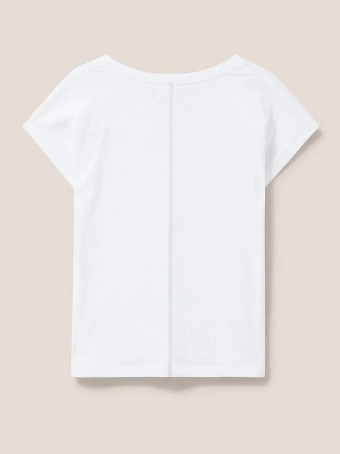 Women Nelly Notch Neck Tee Natural White White Stuff Tops and Tees