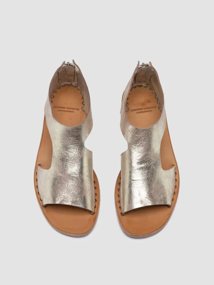 Women Officine Creative Footwear ITACA 047 Platinum Leather Sandals Women Officine Creative Footwear ITACA 047 Platinum Leather Sandals