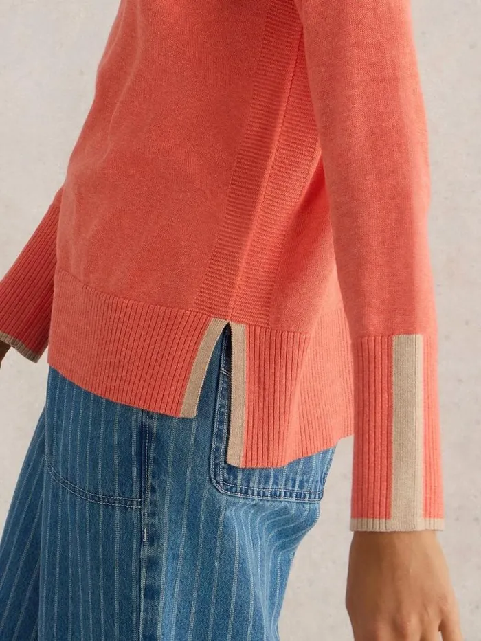 Women OLIVE LONG SLEEVE JUMPER Mid Coral White Stuff Knitwear Women OLIVE LONG SLEEVE JUMPER Mid Coral White Stuff Knitwear