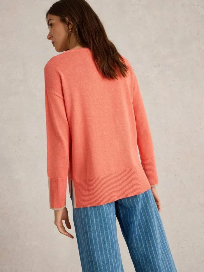 Women OLIVE LONG SLEEVE JUMPER Mid Coral White Stuff Knitwear Women OLIVE LONG SLEEVE JUMPER Mid Coral White Stuff Knitwear