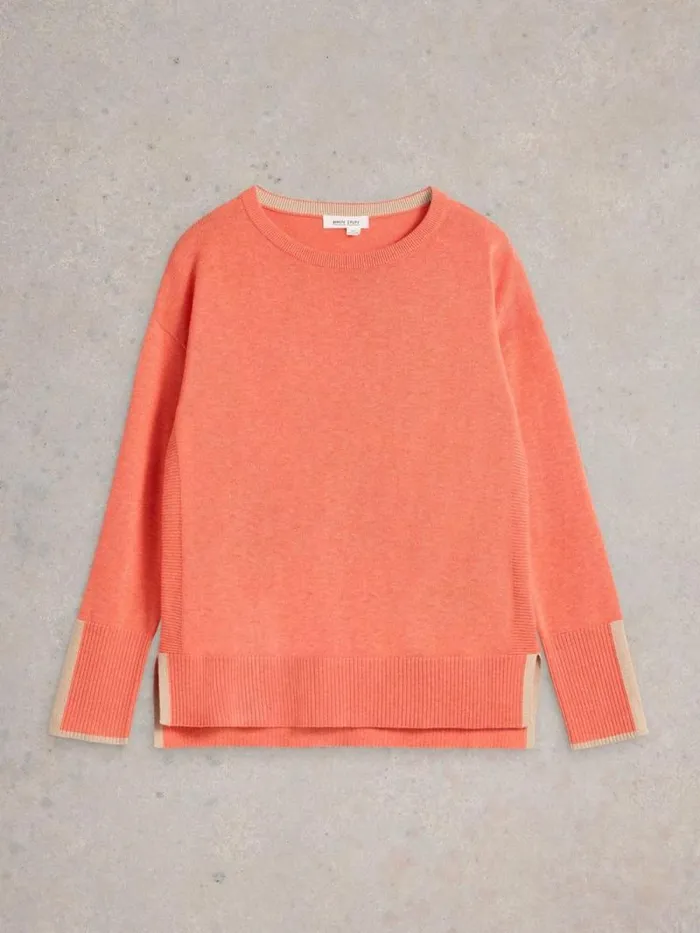 Women OLIVE LONG SLEEVE JUMPER Mid Coral White Stuff Knitwear Women OLIVE LONG SLEEVE JUMPER Mid Coral White Stuff Knitwear