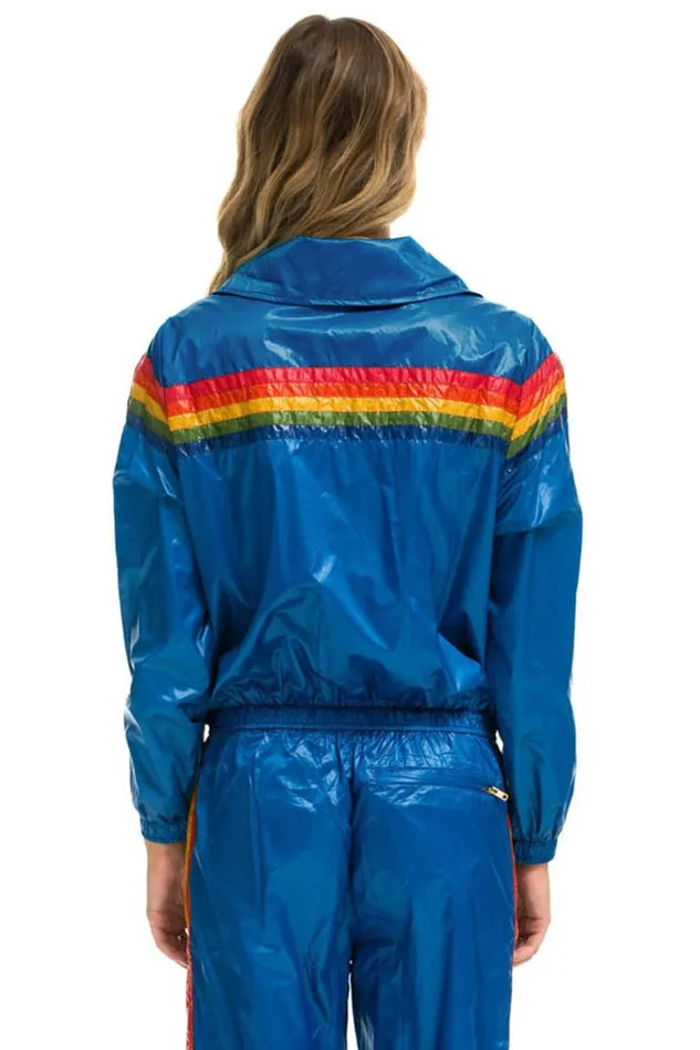 Women Outerwear Aviator Nation 5 STRIPE WINDBREAKER 8211 SNORKEL BLUE