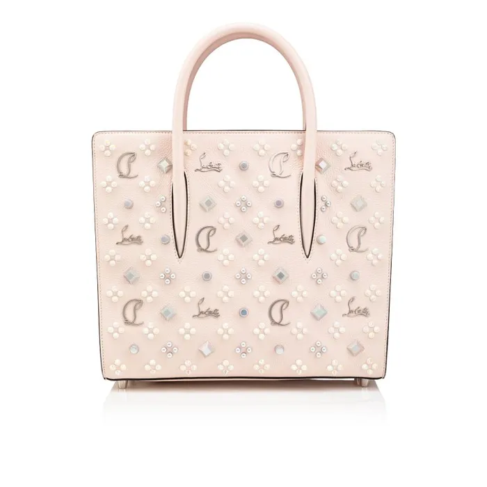 Women Paloma Medium Top Handle Bag 8211 Grained Calf Leather And Spikes Loubinthesky 8211 Leche Christian Louboutin Shoulder Bags Women Paloma Medium Top Handle Bag 8211 Grained Calf Leather And Spikes Loubinthesky 8211 Leche Christian Louboutin Shoulder Bags