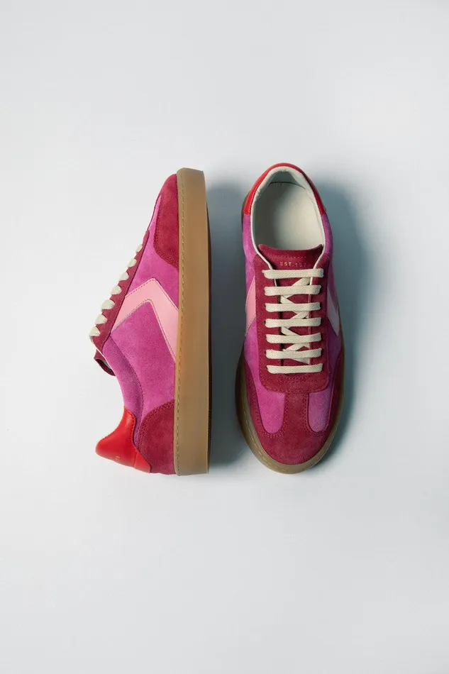Women Portland Vintage Classic Trainer Pink Jigsaw Trainers