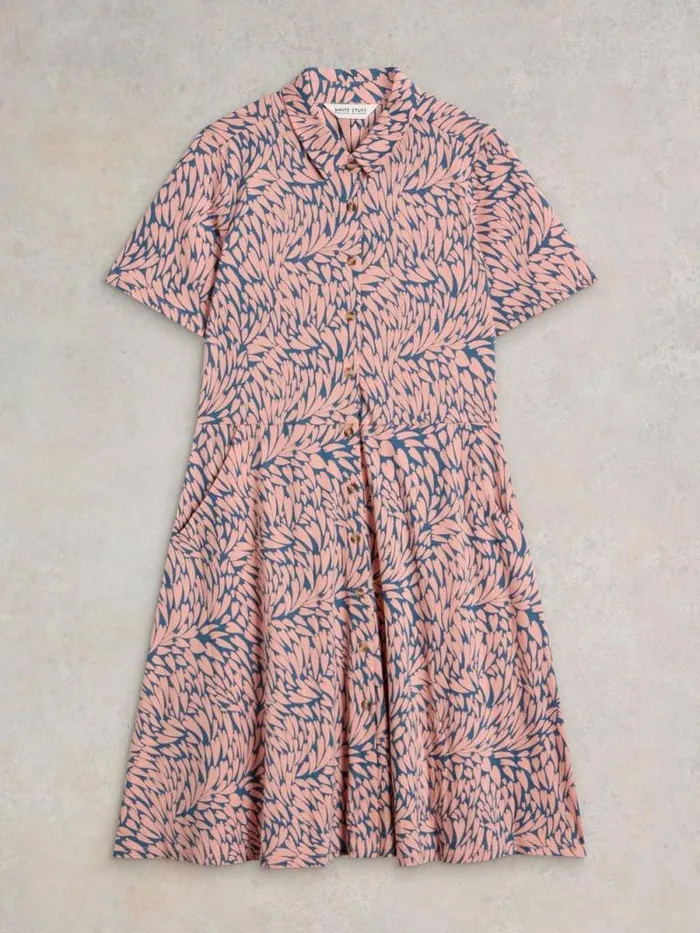 Women Ria Shirt Jersey Dress Pink Print White Stuff Dresses Women Ria Shirt Jersey Dress Pink Print White Stuff Dresses
