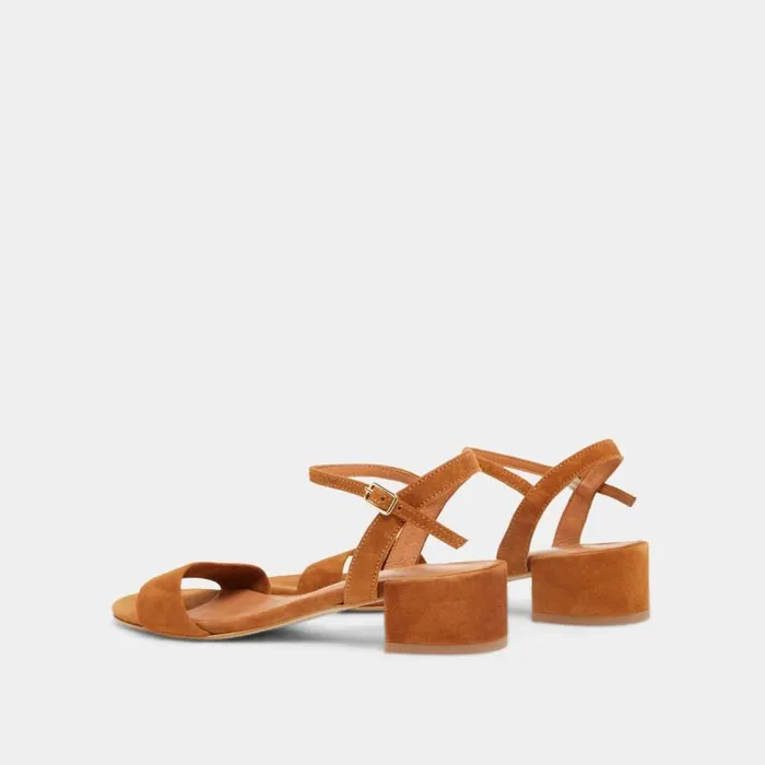 Women Sandals With Square Heel Cognac JONAK Sandals Women Sandals With Square Heel Cognac JONAK Sandals