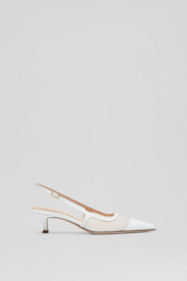Women Scanlan Theodore FINE MESH SLINGBACK 45 WHITE Shoes Women Scanlan Theodore FINE MESH SLINGBACK 45 WHITE Shoes