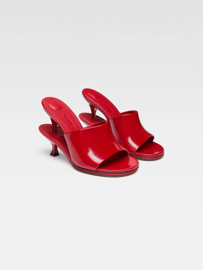 Women Shoes JACQUEMUS The Double Mules Red Women Shoes JACQUEMUS The Double Mules Red