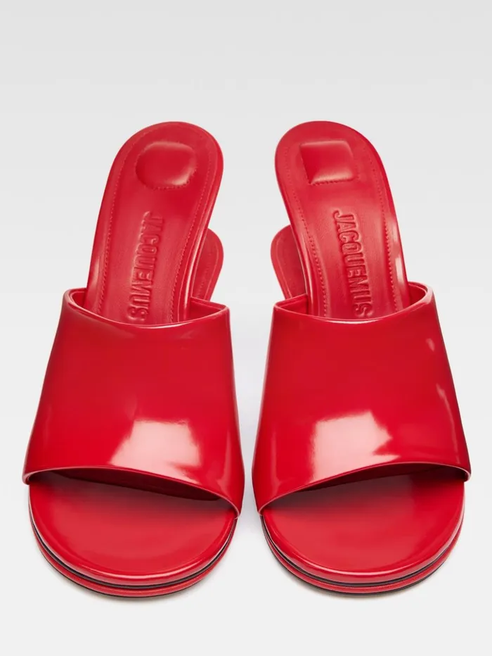 Women Shoes JACQUEMUS The Double Mules Red Women Shoes JACQUEMUS The Double Mules Red