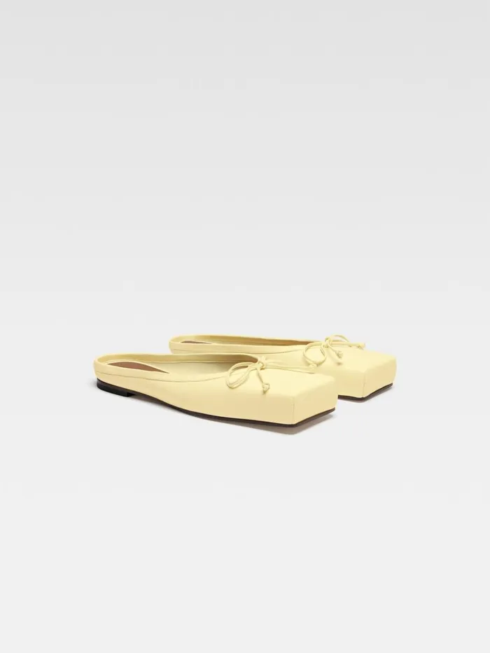 Women Shoes JACQUEMUS The Flat Ballet Mules Pale Yellow Women Shoes JACQUEMUS The Flat Ballet Mules Pale Yellow