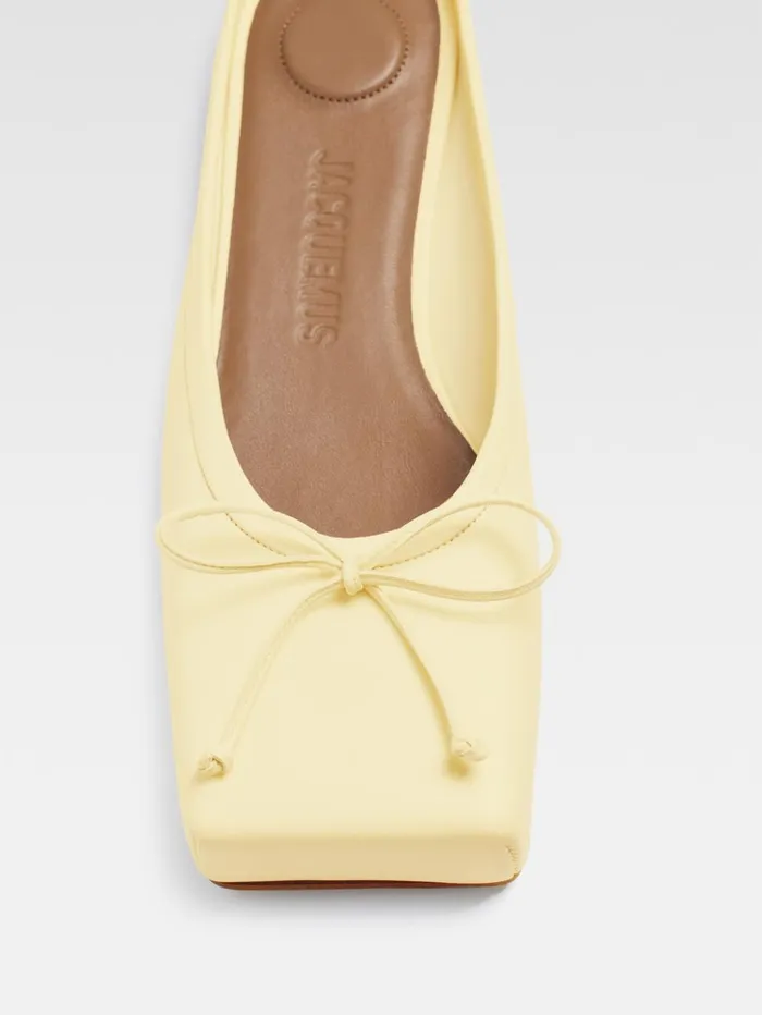 Women Shoes JACQUEMUS The Flat Ballet Mules Pale Yellow Women Shoes JACQUEMUS The Flat Ballet Mules Pale Yellow