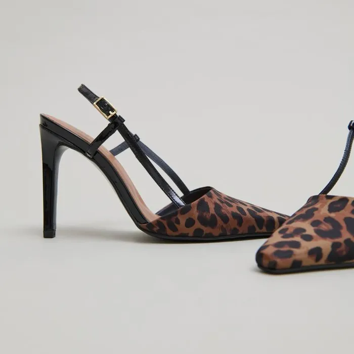 Women Slingbacks Pumps Leopard JONAK Slingbacks