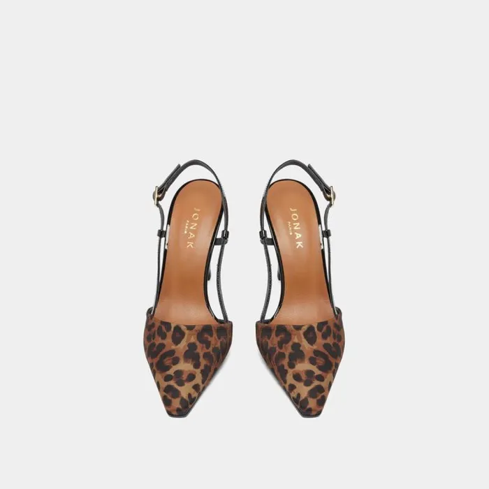 Women Slingbacks Pumps Leopard JONAK Slingbacks