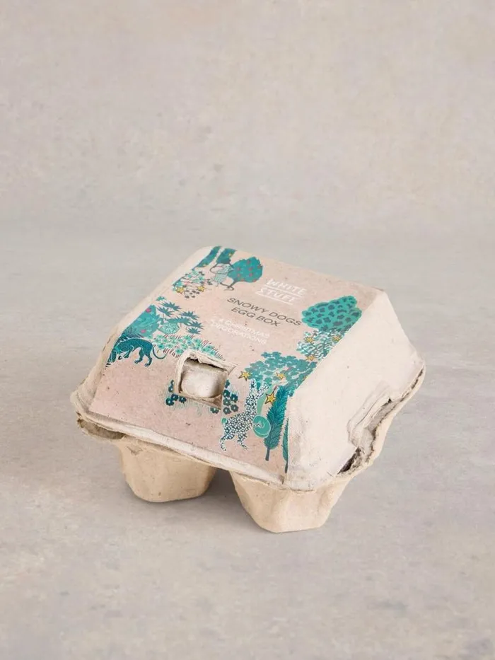 Women Snowy Dogs Egg Box Brown Multi White Stuff Decorations