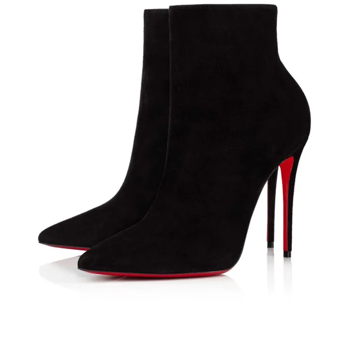 Women So Kate Booty 100 Mm Low Boots 8211 Veau Velours 8211 Black Christian Louboutin Boots Women So Kate Booty 100 Mm Low Boots 8211 Veau Velours 8211 Black Christian Louboutin Boots