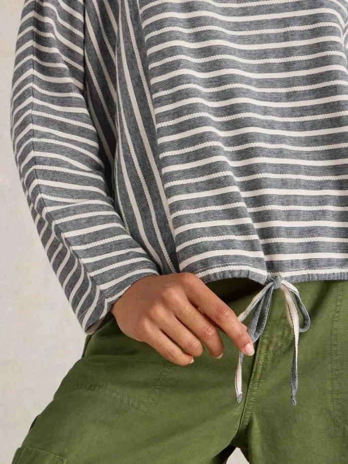 Women Stripe Tie Hem Top Grey Multi White Stuff Tops and Tees Women Stripe Tie Hem Top Grey Multi White Stuff Tops and Tees