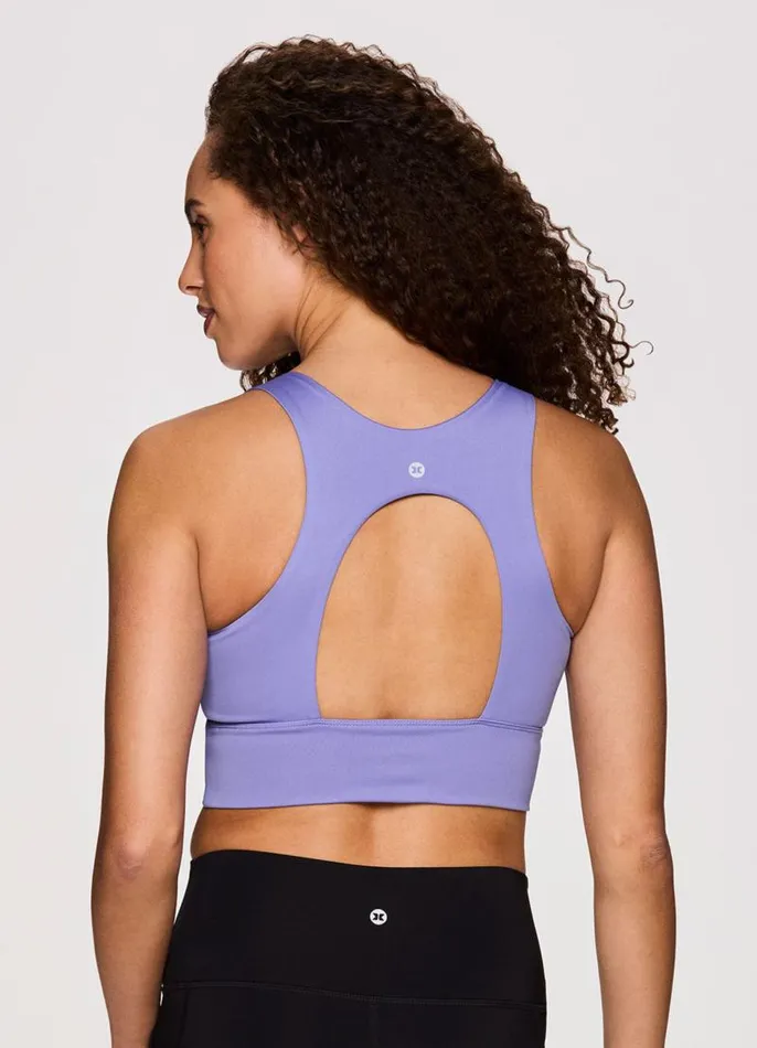 Women Super Soft Open Back Bra Light Purple RBX Active Sports Bras