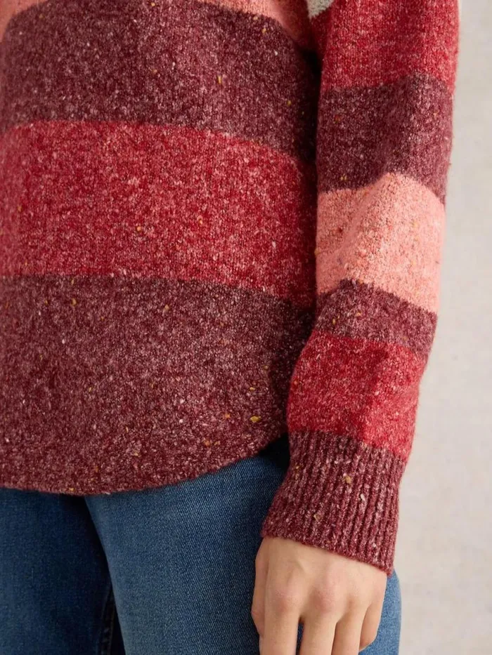 Women TALIA NEP JUMPER Plum Multi White Stuff Knitwear Women TALIA NEP JUMPER Plum Multi White Stuff Knitwear
