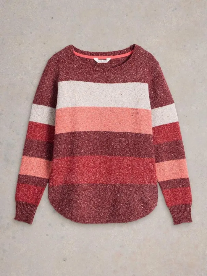 Women TALIA NEP JUMPER Plum Multi White Stuff Knitwear Women TALIA NEP JUMPER Plum Multi White Stuff Knitwear
