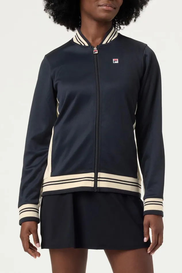 Women Tennis Fila Performance Iconic Settanta Jacket 978 Blackangora Women Tennis Fila Performance Iconic Settanta Jacket 978 Blackangora
