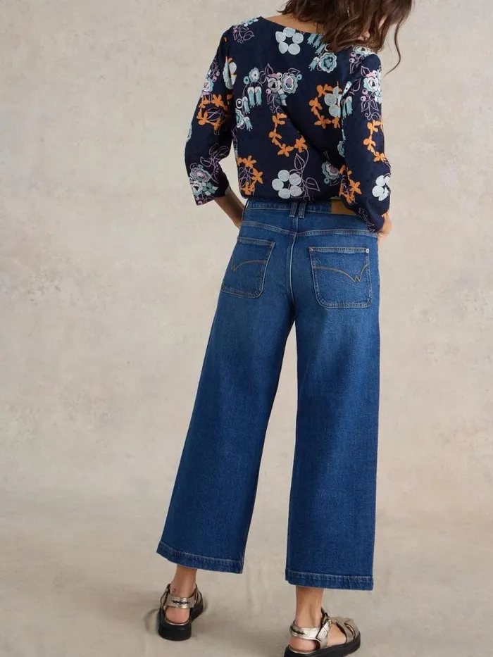 Women Tia Cropped Wide Leg Jean Dk Denim White Stuff Jeans Women Tia Cropped Wide Leg Jean Dk Denim White Stuff Jeans