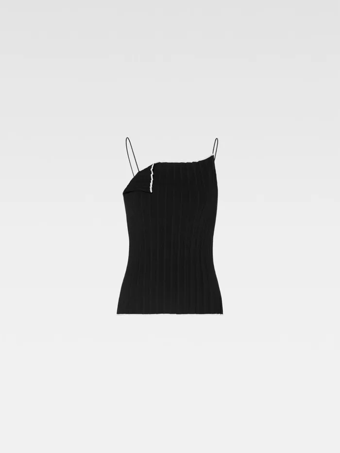 Women Tops and Shirts JACQUEMUS The Pleated Knit Top Black Women Tops and Shirts JACQUEMUS The Pleated Knit Top Black
