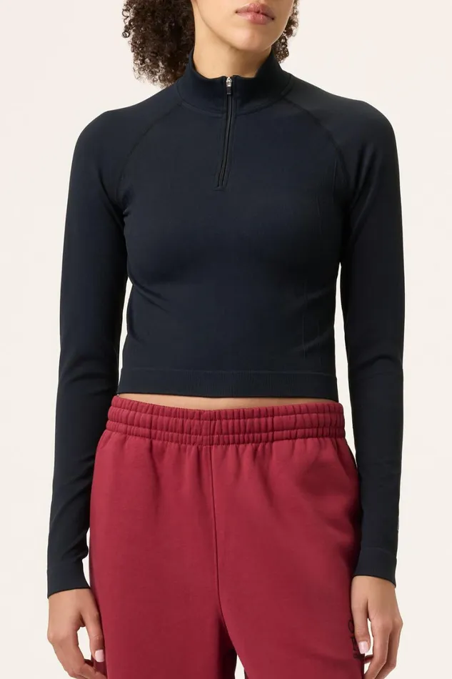 Women Tops and TShirts Fila Breakpoint Seamless Quarter Zip 001 Black Women Tops and TShirts Fila Breakpoint Seamless Quarter Zip 001 Black