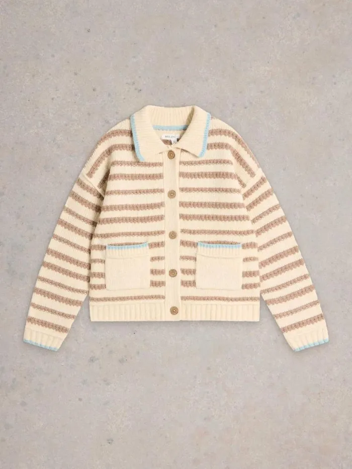 Women TYLER CARDI Natural Multi White Stuff Knitwear Women TYLER CARDI Natural Multi White Stuff Knitwear