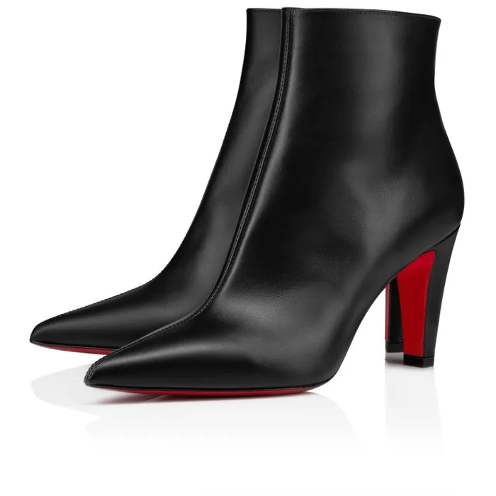Women Vibella Booty 85 Mm Low Boots 8211 Calf Leather 8211 Black Christian Louboutin Boots Women Vibella Booty 85 Mm Low Boots 8211 Calf Leather 8211 Black Christian Louboutin Boots