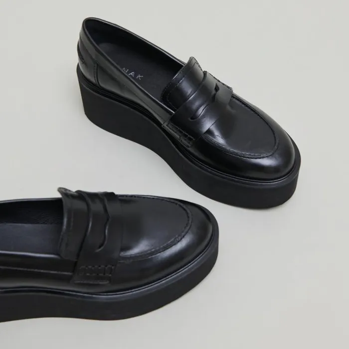 Women Wedge Loafers Black JONAK Loafers