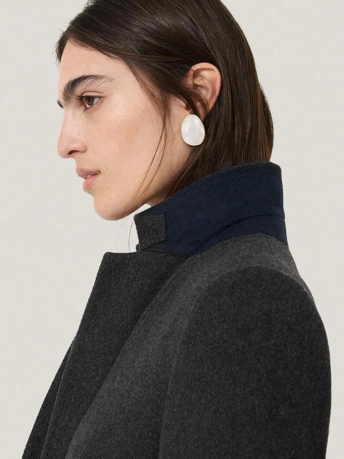 Women Wool Blend City Coat Grey Jigsaw Coats and Jackets