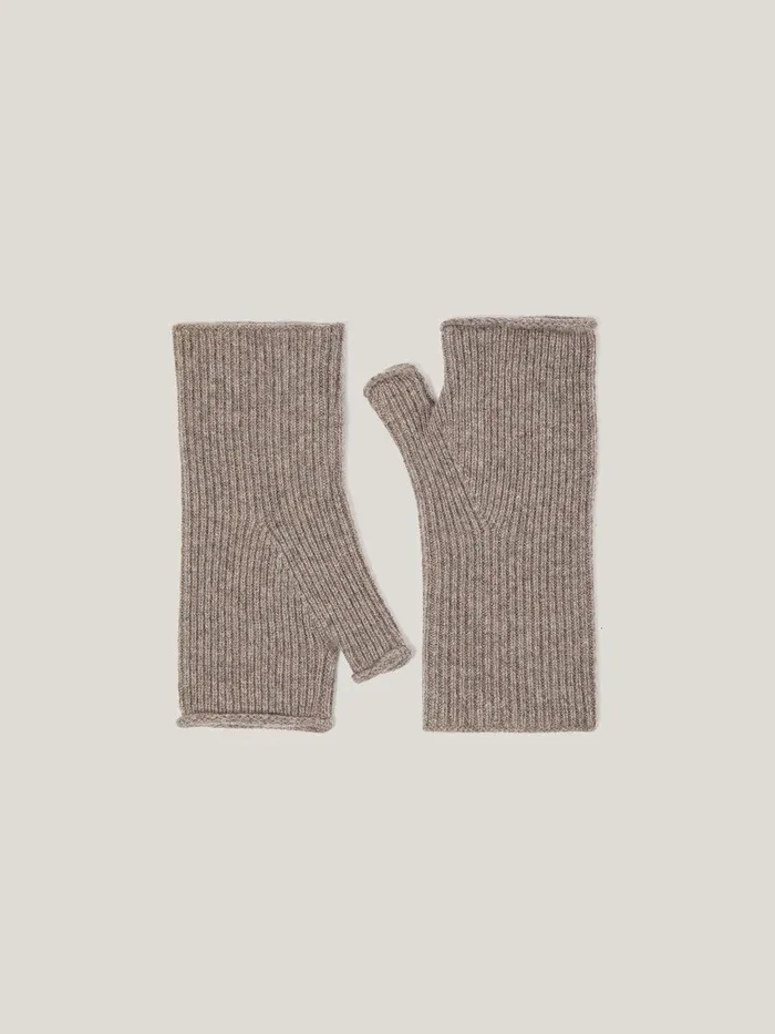 Women Wool Cashmere Blend Mittens Oatmeal Jigsaw Hats and Gloves