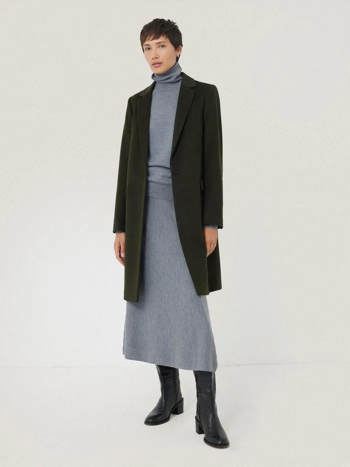 Women Wool Relaxed City Coat Green Jigsaw Coats and Jackets